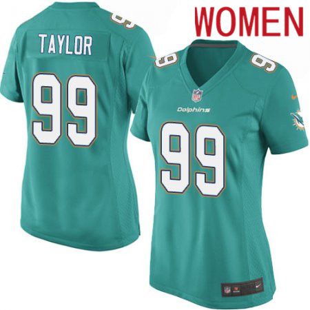 Women Miami Dolphins 99 Jason Taylor Nike Green Game NFL Jersey
